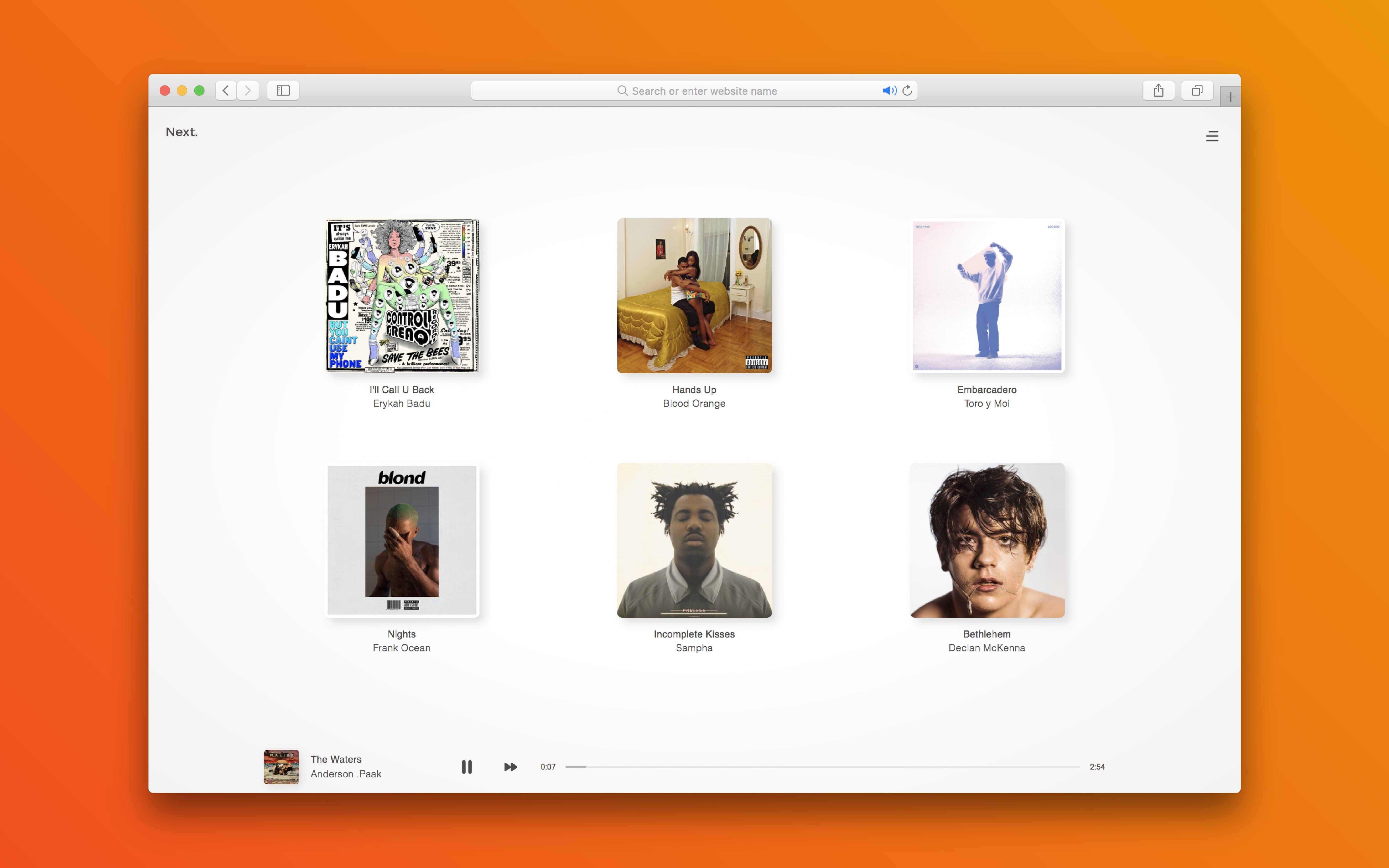 Covering image for music player prototype
